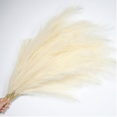 Ziamzra Pack of 6 Pampas Grass Large 110 cm Dried Flowers Decorative Pampas Grass Artificial XXL Dried Flowers Boho Artificial Flowers Decoration for Living Room Wedding Office Bedroom Beige