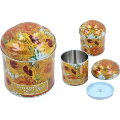 Carmani Vincent Van Gogh Printed Small Metal Tin with Lid