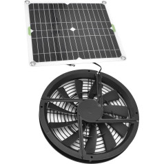 VBESTLIFE Saules paneļu ventilators, 3000RPM ūdensizturīgs siltumnīcas ventilators ar metāla aizsargrežģi, piemērots maziem vistu būrīšiem, nojumēm, mājdzīvnieku mājiņām, logu izplūdes ierīcēm