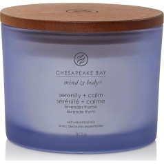 Chesapeake Bay aromātiskā svece | Aromterapijas svece Serenity + Calm, 3 daktu tumbls | Degšanas laiks: līdz 24 stundām | Mind & Body Collection