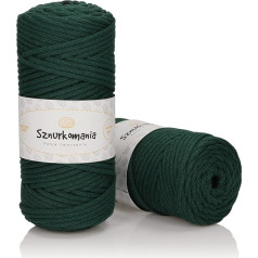 Colour bottle green / cord 5 mm / braided cotton cord with core 5 mm 100 m / macrame yarn / macrame cord / crochet cord / macrame cord / natural yarn / znurkomania