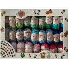 Sirdar Happy Cotton asortimenta kaste 50 krāsās, kokvilna, asorti, 25 g