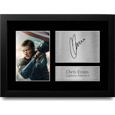 HWC Trading Chris Evans A4 Framed parakstīts drukāts Autographs Picture Print Photo Display Dāvana Captain America The Avengers Movie Fans