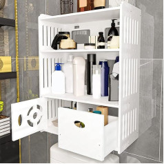 Ejoyous Wall Cabinet Wall Cabinet Wall Mounted Waterproof Bathroom Cabinet Toilet Cabinet Wall Cabinets with Drawer and Open Compartment 65 x 48 x 23 cm