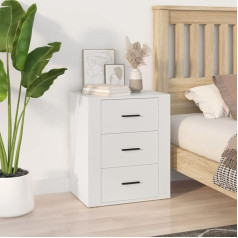 Firbnus Bedside Table Night Table with 3 Drawers Night Stand Bedside Table White 50 x 36 x 60 cm Wood Material Telephone Table All-purpose Cabinet Elegant and Classic Design