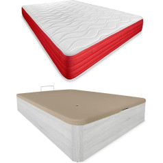 Duérmete Online Lite Reversible Memory Foam Mattress + Wooden Box Spring Bed Large Capacity Polyurethane PU 105 x 190 см