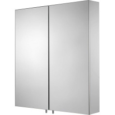 Croydex Finchley Medicine Cabinet with Double Door, Stainless Steel, 670 x 600 x 119 mm