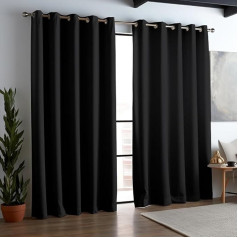 Panovous Blackout Curtain Room Divider Divider Screen Privacy Protection for Kids Home Bedroom with Grommets L 254 x H 240 cm Black 1 Panel