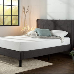 Zinus EU-FDPB-K Upholstered Diamond Stitched Platform Bed, Metal/Fabric, Single