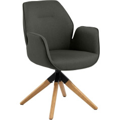 Ac Design Furniture Обеденный стул Aurelia, H91xW60.5xD58.5cm, темно-серый/дубовый, ткань/дерево, 1 шт.