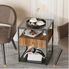 Artloge Прикроватный столик комод со шкафом: 43 x 43 x 54 см Боковой столик с деревянными ящиками - винтажная прикроватная тумба для спальни гостин