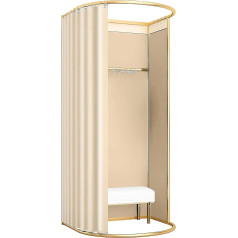 Ainbonte Freestanding Changing Room for Clothing Shops, Temporary Simple Freestanding Privacy Screen with Blackout Curtains, for Boutiques, Shopping Malls and Offices, 200 x 100 x 95 cm (Beige)