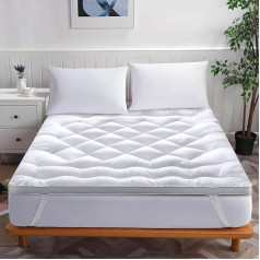 Bedstory King Matracis Topper Ultra Soft 6 cm bieza King Size Down Alternative Microfiber Quilted Bed Topper Labākais matracis Topper ar elastīgām stūra saitēm 150