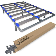 Duérmete Online DUÉRMETE ONLINE - KAMAKIT Removable Slatted Frame with Reinforced Frame of 40 x 30 mm, Stability and Strength, Easy Assembly, Steel Tube 30 x 40 mm, Grey Epoxy Colour, 105 x 190 cm