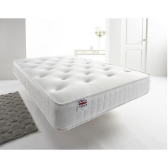Aspire Beds Dabisks Quad Comfort elpojošs Aspire-Cool Touch luksusa šūtā guļamvirsma, 3 pēdu vienvietīga gulta, klasisks Bonnell atsperu matracis, kokvilnas maisījums, poliesteris, balta apdare