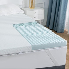 Aurorome CertiPUR-EU 5-Zone Memory Foam Mattress Topper, Pressure Relieving Mattress Topper for Back Pain, Cooling Mattress Topper with Machine Washable Cover, CertiPUR-EU -...