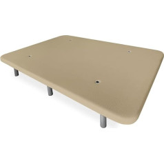 Duérmete Online DUÉRMETE ONLINE - Reinforced 3D Upholstery Base High Stability with 5 Crossbars and 6 Metal Feet 27cm 135x190cm Beige