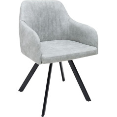 Riess Ambiente Lucca Stone Chair Grey with Elegant Quilting Roadster Armrest Chair Dining Room Chair