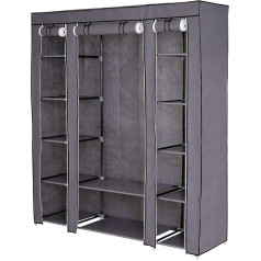 Dibea Складной тканевый шкаф 175 x 150 x 45 см, серый
