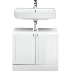 Pelipal Quickset 955 Vanity Unit baltā spīdīgā krāsā 65 cm plats izlietnes skapītis bez izlietnes ar 2 durvīm