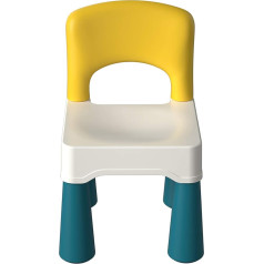 Burgkidz Plastikinė kėdutė su išlenktu atlošu, puikiai papildanti berniukams ir mergaitėms skirtą vaikų žaidimų stalą prie kaladėlių, 9,3 colio aukščio, maksimalus svoris 100 kg/220 svarų, makaronų spalvos