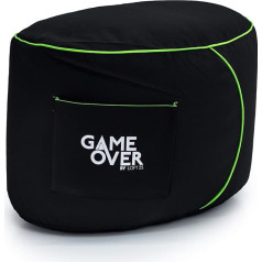 Game Over Fel Magic Video Gaming Bean Bag Footstool Iekštelpu dzīvojamā istaba Kāju atpūtas sānu kabatas kontrolierim Ergonomisks dizains īpaši izveidotam spēlētājam