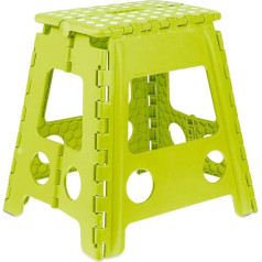 Relaxdays Step Stool Foldable Non-Slip 120 kg Load Capacity Carry Handle Folding Stool H 39 x W 38.5 x D 32 cm Light Green