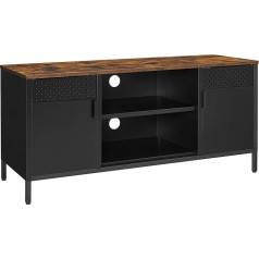 Songmics LTS103B01 TV Cabinet with 3 Adjustable Shelves, TV Stand, Lowboard for TVs up to 55 Inches, Living Room, Vintage Brown Matt Black