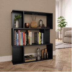 Wifese 80 x 24 x 96 cm Grāmatu plaukts Room Divider ar 9 nodalījumiem glabāšanas plaukts Koka plaukts Standing Shelf Grāmatu plaukts uzglabāšanas plaukts Grāmatu plaukts guļamistabai Pētījums Melns koka materiāls