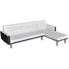 Vidaxl Kampinė sofa su miegamąja funkcija Sofa lova sofa sofa komplektas imitacinės odos baltos spalvos