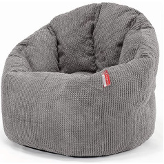 Lounge Pug , Bean Bag Cuddly atpūtas krēsls Dīvāns Gulta Pom-Pom Antracīts