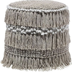 Beliani Pouf Ottoman Taburett Seat Pouf Bēšs kokvilnas Boho Noida