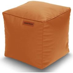 Green Bean © Mākslīgās ādas pufs ar EPS pērlīšu pildījumu 40 x 40 cm Ideāls papildinājums Bean Bag sēdeklim Cube Stool Footstool Cognac