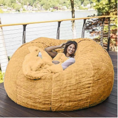 Generic Bean Bag Cover, pieaugušo pūkains krēsls Giant Bean Bag Cover bez pildījuma XXL Milzu dīvāns (bez pildījuma) Plušs spēļu īpaši liels lazy Bag 5ft