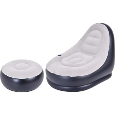 Avenli Inflatable Lounge Chair Air Furniture with Stool Ideal for Gaming 125 x 100 x 85 cm