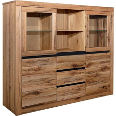 Massivmoebel24.De Montreux #042 Highboard 160 x 45 x 140 cm, dabīga eļļaina