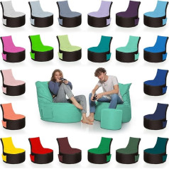 Homeideal - 2 krāsu Gamer Lounge Bean Bag pieaugušajiem un bērniem - Spēļu spēlēšanai vai atpūtai - Ūdensnecaurlaidīgs lietošanai iekštelpās un ārpus telpām, jo ir ūdensizturīgs - Krāsa: melns un klusais zils, izmērs: Pieaugušajiem