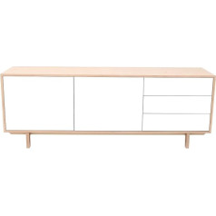 Miliboo Scandinavian Wooden Buffet Cabinet, Colour: White, Size: 195 cm, Type: Sid