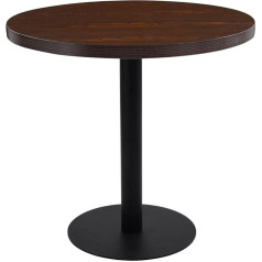 Vidaxl Bistro galds 2 personām Bāra galds Bāra galds Bāra galds Ēdamgalds Virtuves galds Svētku galds Tumši brūns 80 cm MDF galds