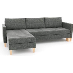 Sofini Oslo Corner Sofa with Sleep Function Best Corner Sofa Couch with Bed Boxes (Lux 06 Left)