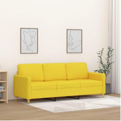 CIADAZ 3-Sitzer-Sofa Hellgelb 180 cm Stoff, Loungesofa, Sofas & Couches, Relaxsofa, Couch für Wohnzimmer, Couch Mit Schlaffunktion - 359491