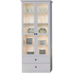 Newfurn Mikka Thirteen Wooden Display Cabinet II 81 x 196 x 41 cm (W x H x D) II in White Decor/White Decor Living Room Bedroom Dining Room Hallway Hallway