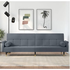 Whopbxgad Dzīvojamās istabas mēbeļu komplekti, dīvānu komplekti dzīvojamai istabai, dīvānu gulta, Schlafsofa mit Kissen Dunkelgrau Samtmodular Sofa, modulārais dīvāns, āra terases mēbeles,