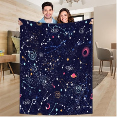 Ririx Cosmic Überwurfdecke mit Sternbild-Motiv, Weltraum-Galaxie-Universum, Decke, für Bett, Couch, Sofa, Stuhl, Camping und Reisen, leichte Decke, groß (203,4 x 152,4 cm)