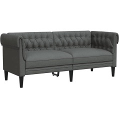 ‎Vidaxl vidaXL Chesterfield Sofa 2 Seater Dark Grey Fabric