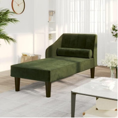 Mnisdfl Back Cushion Sofa Bedroom Sofa Chaise Lounge with Bolster Dark Green Velvet