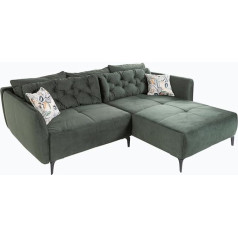 Riess Ambiente riess-ambiente.de Marrakesh Elegant Corner Sofa 245 cm Bottle Green Velvet Including Cushion Sofa Corner Couch Couch