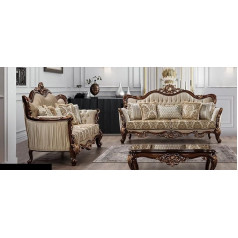 Jv Möbel Luxury Sofa Set 3 + 3 Seater Coffee Table Sofa Couch Sofas Set Baroque