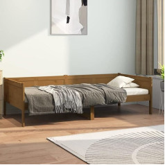 Rongqi Day Bed, Sofa Bed, Couch with Sleep Function, Sofa Bed, Sofa Bed, Sofa Bed, Sofa Bed, Daybed, Youth Bed, Couch Bed, Honey Brown, Solid Pine Wood, 90 x 190 cm