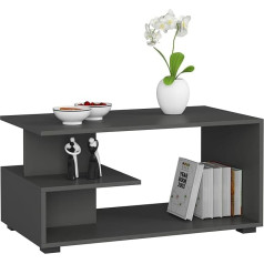 3E 3Xe Living.com 3 x Eliving Coffee Table, Side Table in Graphite Grey (W x H x D: 90 cm x 44 cm x 50 cm)